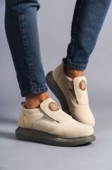 SLW161 Hippo Bağcıksız Süet Erkek Günlük Sneaker Ayakkabı GT - Bej