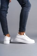 SLW161 Hippo Bağcıksız Cilt Erkek Günlük Sneaker Ayakkabı BT - Beyaz
