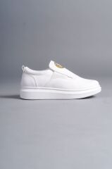 SLW161 Hippo Bağcıksız Cilt Erkek Günlük Sneaker Ayakkabı BT - Beyaz