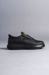 SLW161 Hippo Bağcıksız Cilt Erkek Günlük Sneaker Ayakkabı ST - Siyah