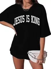 Kadın Bisiklet Yaka Kısa Kol Baskılı T-shirt - Siyah