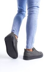 SLW152 Cool Bağcıklı Cilt Erkek Günlük Spor Klasik Ayakkabı ST - Füme