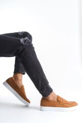 SLW180 Estilo X Bağcıksız Süet Erkek Günlük Spor Klasik Ayakkabı BT - Taba