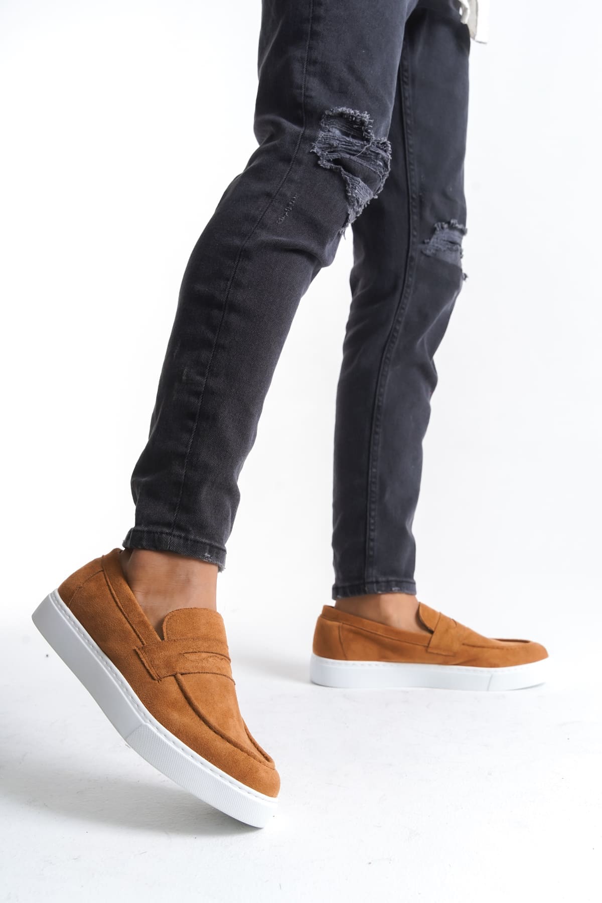 SLW180 Estilo X Bağcıksız Süet Erkek Günlük Spor Klasik Ayakkabı BT - Taba
