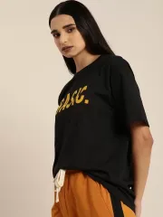 Baskılı Kadın T-shirt - Siyah