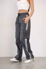 Paraşüt Kumaş Kargo Ceplı Baggy Eşofman - Gri