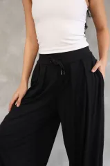 Osy Modal Yumuşak Dokulu Kumaş Şalvar Pantalon - Siyah