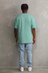 Unisex Baskılı Oversize T-Shirt - Mint Yeşili