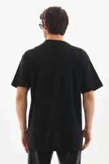 Unisex Oversize Kolye Dahil T-Shirt - Siyah