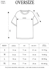 Unisex Oversize Yanları Şeritli T-Shirt - Cam Göbeği