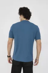 Unisex Bisiklet Yaka Slim fit T-Shirt- Turkuaz