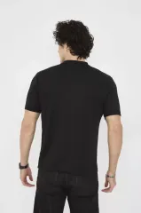 Unisex Bisiklet Yaka Slim fit T-Shirt- Siyah
