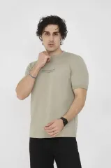 Unisex Bisiklet Yaka Slim fit T-Shirt- Açık Yeşil