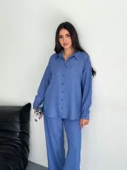 Gömlek Pantolon ikili Takım - Mavi