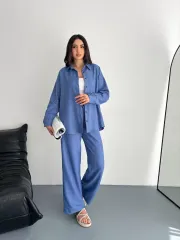 Gömlek Pantolon ikili Takım - Mavi