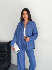 Gömlek Pantolon ikili Takım - Mavi
