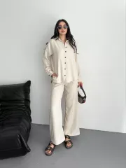 Gömlek Pantolon ikili Takım - Kırık Beyaz