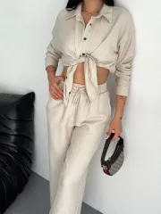 Gömlek Pantolon ikili Takım - Kırık Beyaz