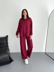 Gömlek Pantolon ikili Takım - Bordo
