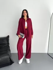 Gömlek Pantolon ikili Takım - Bordo