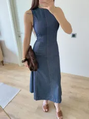 Jeans Kot Uzun Elbise - Lacivert