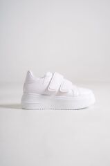 VALENCIA Bağcıksız Cırt Cırtlı Ortopedik Taban Kadın Sneaker Spor Ayakkabı BT - Beyaz