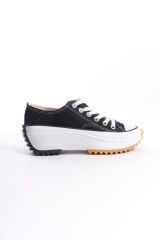 PARIS Bağcıklı Ortopedik Taban Kadın Sneaker Spor Ayakkabı  BT - Siyah