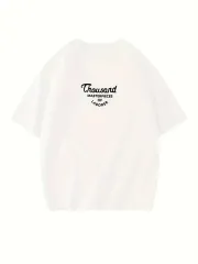 Thousand Baskılı Oversize Bisiklet Yaka T-shirt - Beyaz