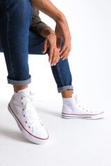 JY0423 AXE Bağcıklı Keten Kumaş Erkek Günlük Sneaker Ayakkabı KBT - Beyaz