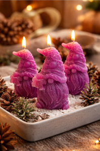 Modern Dekoratif Cüce Mum Mor