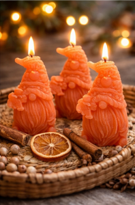 Modern Dekoratif Cüce Mum Turuncu