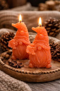 Modern Dekoratif Cüce Mum Turuncu