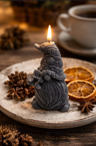 Modern Dekoratif Cüce Mum Siyah