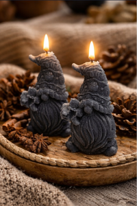 Modern Dekoratif Cüce Mum Siyah