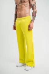 Unisex Boru Paça Baggy Eşofman Pantolon - Sari