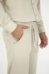 Jakar Kutu Desenli Baggy Eşofman Pantolon - Gri