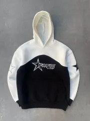 Parçalı Nakış İşlemelı Kapüşonlu SweatShirt - Beyaz