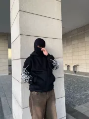Samuray  kapüşonlu ZIP Fermuarlı kapüşonlu SweatShirt - Siyah
