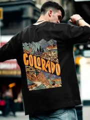 Erkek Baskılı Oversize T-shirt - Siyah