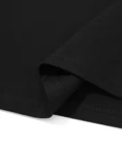Palmiye Baskılı Oversize Bisiklet Yaka Kısa Kol T-shirt - Siyah