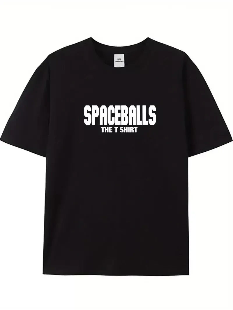 SPACEBALLS Erkek Baskılı Oversize Bisiklet Yaka T-shirt - Siyah