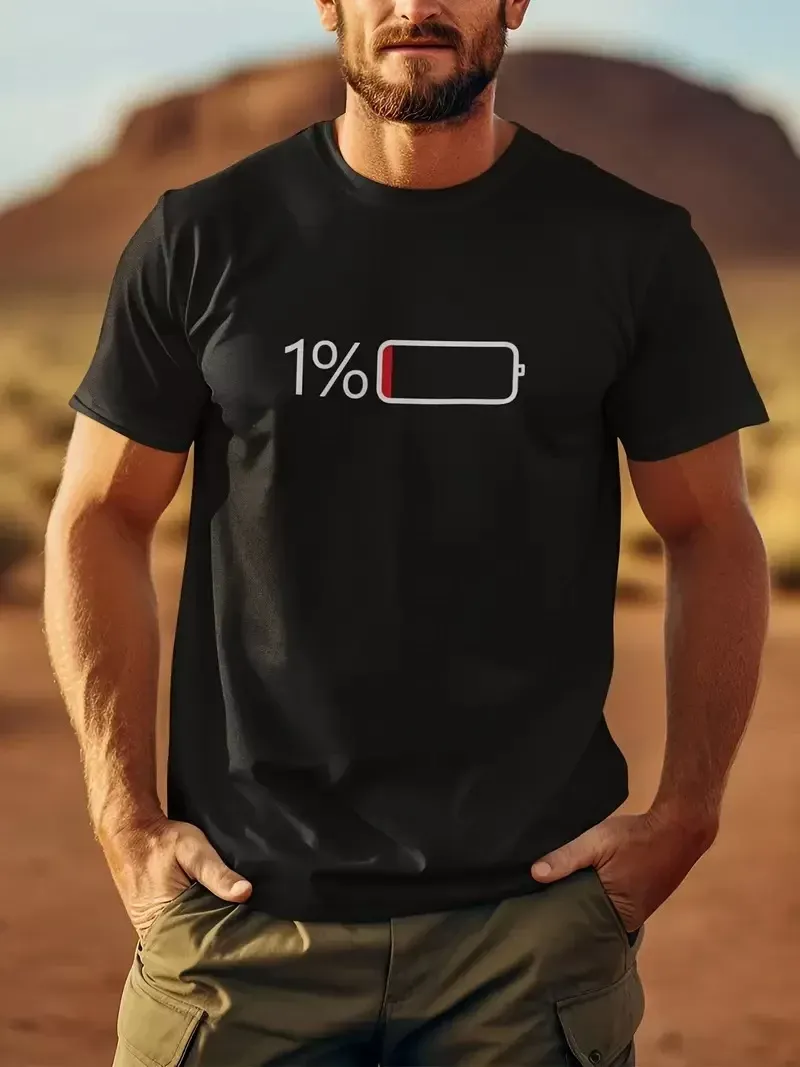 Sarj %1 Baskılı Oversize Bisiklet Yaka T-shirt - Siyah