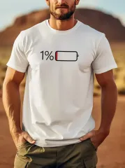 Sarj %1 Baskılı Oversize Bisiklet Yaka T-shirt - Beyaz