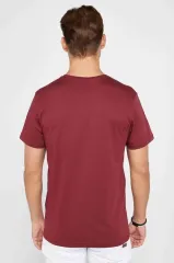 Erkek 24/1 Düz A Kalite Oversize T-shirt - Bordo