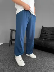 İki İplik Kumaş Baggy Alt Esofman - Turkuaz