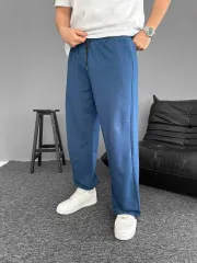 İki İplik Kumaş Baggy Alt Esofman - Turkuaz